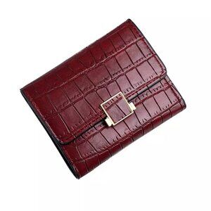 Crocodile Wallet Burgundy Red Chic Boutique Style